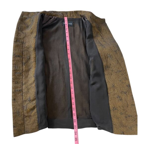Rena Lange Silk Blend Brocade Paisley Swing Jacket Size Large Lagenlook Artsy - Picture 10 of 13